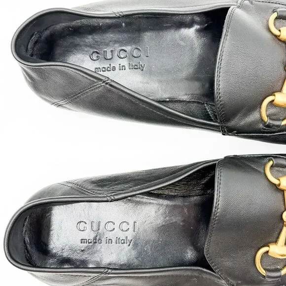 Gucci Horsebit Brixton Loafers Collapsable Heel Black Leather US Men’s 9 - Picture 14 of 14